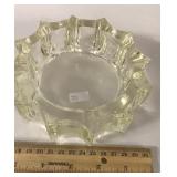 VINTAGE THICK GLASS ASHTRAY