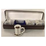 GODLINGER SILVER MUG SHAPED S&P SHAKERS
