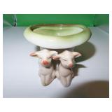 Antique German Fairing Pigs Sitting by a Top Hat