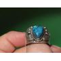 Vintage Sterling Silver & Turquoise Ring Size 10