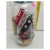 11&1/2" Plastic Jar Filled with Plastic Farm Toys