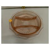 Pink Depression Glass Divided Dish 9&1/4" x