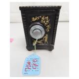 Vintage Cast Iron Safe Bank 3&3/4" x 2&3/4" x