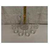 Antique Pitcher & 6 Glasses