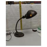 Vintage Gooseneck Desk Lamp with Cast Iron Base