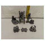 6 Ricker Pewter Figurines (tallest = 4&1/4")