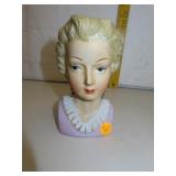 Vintage Japan Lady Head Vase 6"