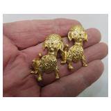 2 Vintage Poodle Brooch Pins