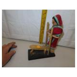 Indian Woman Cracking Grain 10" Doll Figurine