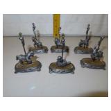 6 Ricker Pewter Carousel Figurines 3&1/4"