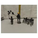 5 Piece Ricker Pewter Park City Figurines