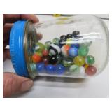 Vintage Marbles in a Jar