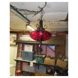 Vintage Red Coin Dot Swag Lamp 16" x 10&1/2"