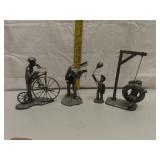 4 Michael Ricker Pewter Park City Figurines