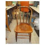 NO SHIPPING -Antique Bent Back Oak Dining Chair