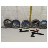 5 Michael Ricker Pewter Plates (3=Christmas)