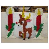 Vintage Spaghetti Rudolph & Faux Candles with