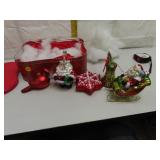 5 Blown Glass Christmas Ornaments 5"