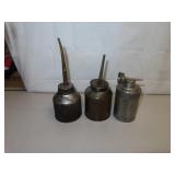3 Vintage Oil Cans (tallest = 7&1/2")