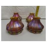 4 Antique Art Deco Aurene Shades (Large open end