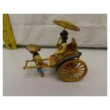 Small Vintage Celluloid Japan Rickshaw Cart