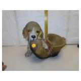 Dog & Shoe Resin Planter 9&1/2"