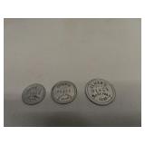 3 Vintage Lodgepole, Nebr Trade Tokens