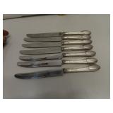 7 Sterling Silver Handled Dinner Knives 8&3/4"