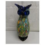 Art Glass Owl Candle Holder 11&1/2"