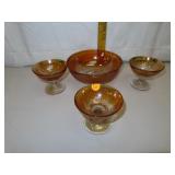 Vintage Marigold Carnival Master Berry Bowl with