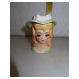 Vintage Lefton Lady Head Vase 4&5/8"  (Some of the
