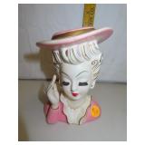 Vintage Lady Head Vase 6&1/4"