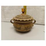 Vintage 1980 Pottery Bowl with Lid by Douglas Fey