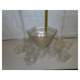Vintage "Eagle" Punch Bowl & 12 Cups