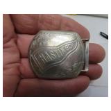 Vintage "Hastings" Belt Buckle = Solid Nickel