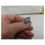 Vintage Turquoise Ring Signed 925 OS Mexico