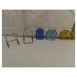 3 Vintage Czech Glass Salt Dips (2 with display