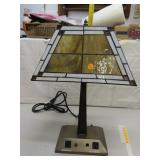 NO SHIPPING - Slag Glass Desk Lamp