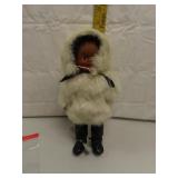 Vintage Eskimo Doll with Real Fur Coat & Hat