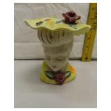 Vintage (Japan) Lady Head Vase 4&3/4"