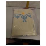 Blue & White Cross Stitched Table Cloth 72" x 52"