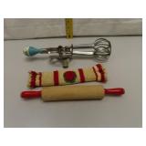 Vintage Beater for Jar & A Rolling Pin