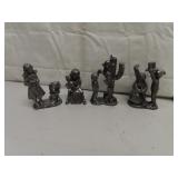 4 M.A. Ricker Pewter Christmas Figurines