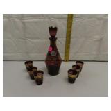 Vintage Tayimp Italy Decanter (9&5/8") and 6 Shot