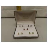 5 Pair 18K over Sterling Genuine Stones