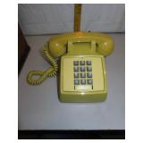 Vintage Yellow Push Button Telephone