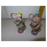 Vintage Elephant Salt & Pepper Shakers 3&7/8"