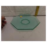 Green Depression Glass Octagon Plate 10"