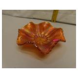 Vintage Imperial Carnival Glass Peacock Tail Bowl