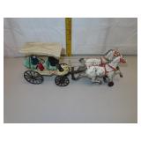 Cast Iron Horses - Carriage - Driver & Passenger